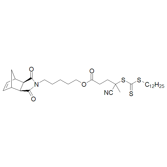 4-氰基-4-(十二烷基硫烷基硫代羰基)硫烷基戊酸[N-(羥基戊烷基)-順-5-降冰片烯-外-2,3-二甲酰亞胺]酯, exo-Norbornenyl-Functionalized RAFT CTA